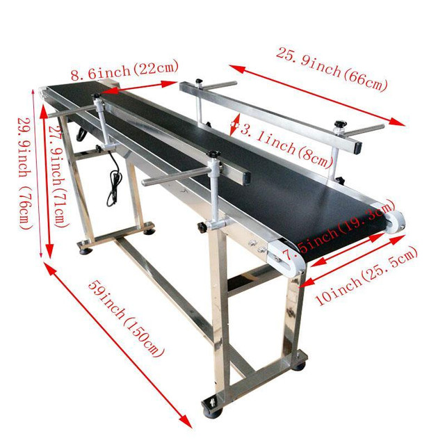 Double Guardrail/Single Guardrail/No Guardrail Power Slider Bed PVC Belted Conveyor 110V in Other Business & Industrial in Toronto (GTA) - Image 3