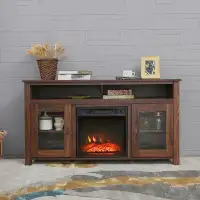 Charlton Home Rolanda TV Stand for TVs up to 60" with Electric Fireplace Included