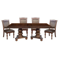 Darby Home Co Lordsburg Brown Chery Extendable Dining Set