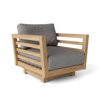Red Barrel Studio Teak Swivel Patio Chair with Cushions
