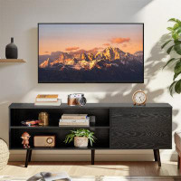 George Oliver TV Stand For Living Room With Storage For TV Up To 70 Inch,Black TV Console Table With Cable Management Ad