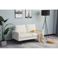 Latitude Run® 58" Square Arm Loveseat With Thick Cushion And Strong Wood Frame PU