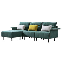 LILI LILI,European Style Leather Velvet Combination Sofa