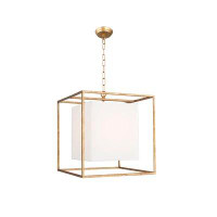Everly Quinn 1 - Light Lantern Square / Rectangle Chandelier with Linen Accents