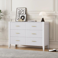 Latitude Run® 6 Drawer Dresser with Metal Handle for Bedroom