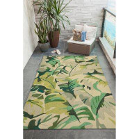 Bay Isle Home™ Walczak Floral Handmade Tufted Green Indoor / Outdoor Area Rug