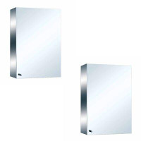 Latitude Run® Pockerley Stainless Steel 13.75" x 21.75" Surface Mount Frameless Medicine Cabinet with 3 Shelves