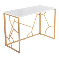 Mercer41 Constellation Contemporary Desk In Gold Metal And Wood By Lumisource