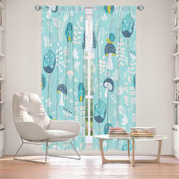 East Urban Home Lined Window Curtains 2-panel Set for Window Size by Metka Hiti - Snails Blue