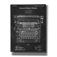 Williston Forge Williston Forge ''Typewriter Blueprint Patent Chalkboard'' Canvas Wall Art