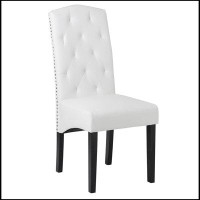 Winston Porter Radoslava Tufted Linen Side Chair in White