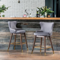 Everly Quinn 19.28" W Wingback Counter Stool (Set Of 2)