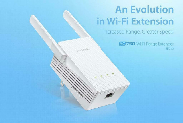 TP-LINK RE210 AC750 Universal Gigabit WiFi Range Extender, Certified REFURBISHED - Brown Box - RE210-REF in Networking in West Island
