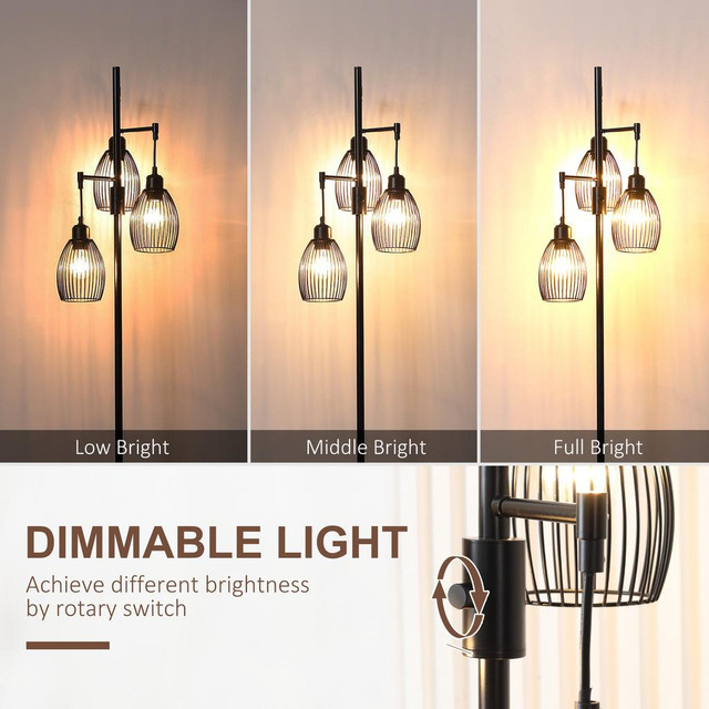 Floor Lamp 11.8"L x 11.8"W x 67.1"H Black in Indoor Lighting & Fans - Image 4