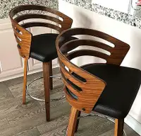 Mid Century Modern Wood Counter Swivel Barstool Kitchen Dinning Room Bar Chair