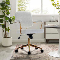 Mercer41 Teddy Velvet Makeup Office Desk Chair Bling Desk,Cute Vanity Chair With Side Arms And Wheels 360°,Bling Desk Na