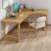 Fit and Touch 62.99" Burlywood L-Shaped Solid Wood desks