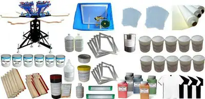 6 Color Screen Printing Kit Micro-registration Rotary Printer with press Supplies 006969