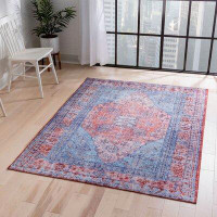 Well Woven Nile Flatweave Blue Red Area Rug