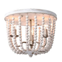 Warehouse of Tiffany Dawid 14 Inch Bohemian Antique White Flush Mount Ceiling Lighted