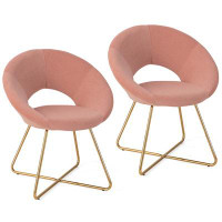 Mercer41 Mercer41 Set Of 2 Modern Velvet Accent Chair Upholstered Vanity Leisure Chair Metal Legs