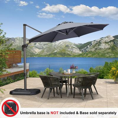 Arlmont & Co. Balvin 10' Round Cantilever UmbrellaWithout Base in Patio & Garden Furniture in Alberta
