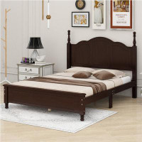 Darby Home Co Full Size Wooden Retro Style Platform Bed With Wooden Slat Support
