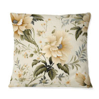East Urban Home Minimalist Simplicity Victorian Pattern I - Floral Printed Throw Pillow