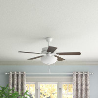 Andover Mills Joines 52 In. White 5-Blade AC Motor Transitional Ceiling Fan With Light