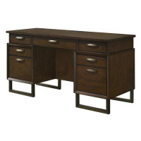 CDecor Home Furnishings Campion 66.5'' W Rectangle Credenza Desk with and Cabinet
