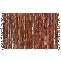 Home Furnishings by Larry Traverso Tucson Handwoven Leather Brown Area Rug