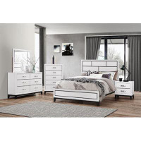 Latitude Run® Panel Low-Profile Bed Geometric Design Wooden Bedroom Furniture