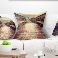 Made in Canada - East Urban Home Seashore Vintage Wooden Bridge Square Pillow Cover & Insert