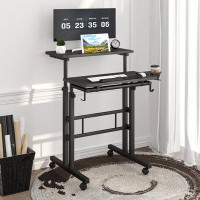 Accentuations by Manhattan Comfort Adjustable Height Standing Desk With Multipurpose Functionality