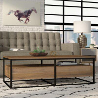 AllModern Paulette Solid Wood Frame Coffee Table with Storage