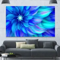 Made in Canada - Design Art 'Massive Blue Fractal Flower' Graphic Art on Wrapped Canvas