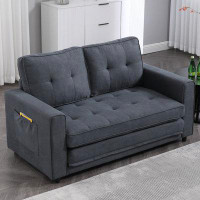 Ebern Designs Futon Sofa Bed with 2 Side Pocket