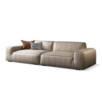 Crafts Design Trade 102.36" Khaki Genuine Leather Modular Sofa cushion couch