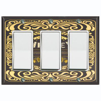 WorldAcc Metal Light Switch Plate Outlet Cover (Vintage The Original Whiskey Yellow Frame Border Faded Black - Single To