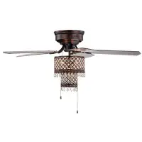 Rosdorf Park 52" Winkleman 5 - Blade Flush Mount Ceiling Fan with Pull Chain and Light Kit Included