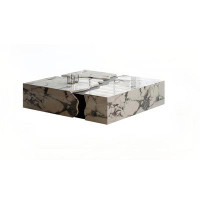 Orren Ellis Light luxury square minimalist coffee table