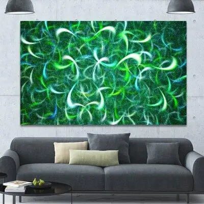 Made in Canada - Design Art 'Dark Green Watercolor Fractal' Graphic Art on Wrapped Canvas