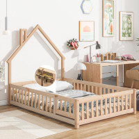 Isabelle & Max™ Full Daybed Headboard Floor Bed With Fence