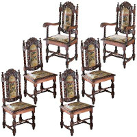 Design Toscano Charles II Upholstered Side and Armchair Set