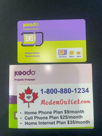 Koodo Mobile Unlimited plan $25 , Free SIM, Free SIM Card, No Contract (unlimited call/text + free roaming Canadawide)