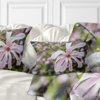 Made in Canada - East Urban Home Floral Beautiful Magnolia Flowers Lumbar Pillow