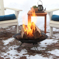 17 Stories 10'' H x 24'' W Steel Wood Burning Outdoor Fire Pit