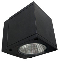 Ebern Designs 18-Watt (100W Equivalent) LED Black ETL Listed, 2-Light Up And Down, Modern Cube Outdoor Wall Light Sconce