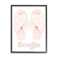 Stupell Industries Chic Luxury Slippers Glam Boujie Fashion Text  Giclee Texturized Art By Ziwei Li