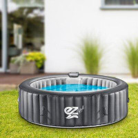 SereneLife 6-Seat Inflatable Pool Spa - Portable Hot Tub Spa with Light and Remote Control